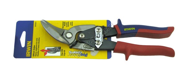 Irwin Offset Snips, Cuts Straight and Angles or Curves Left