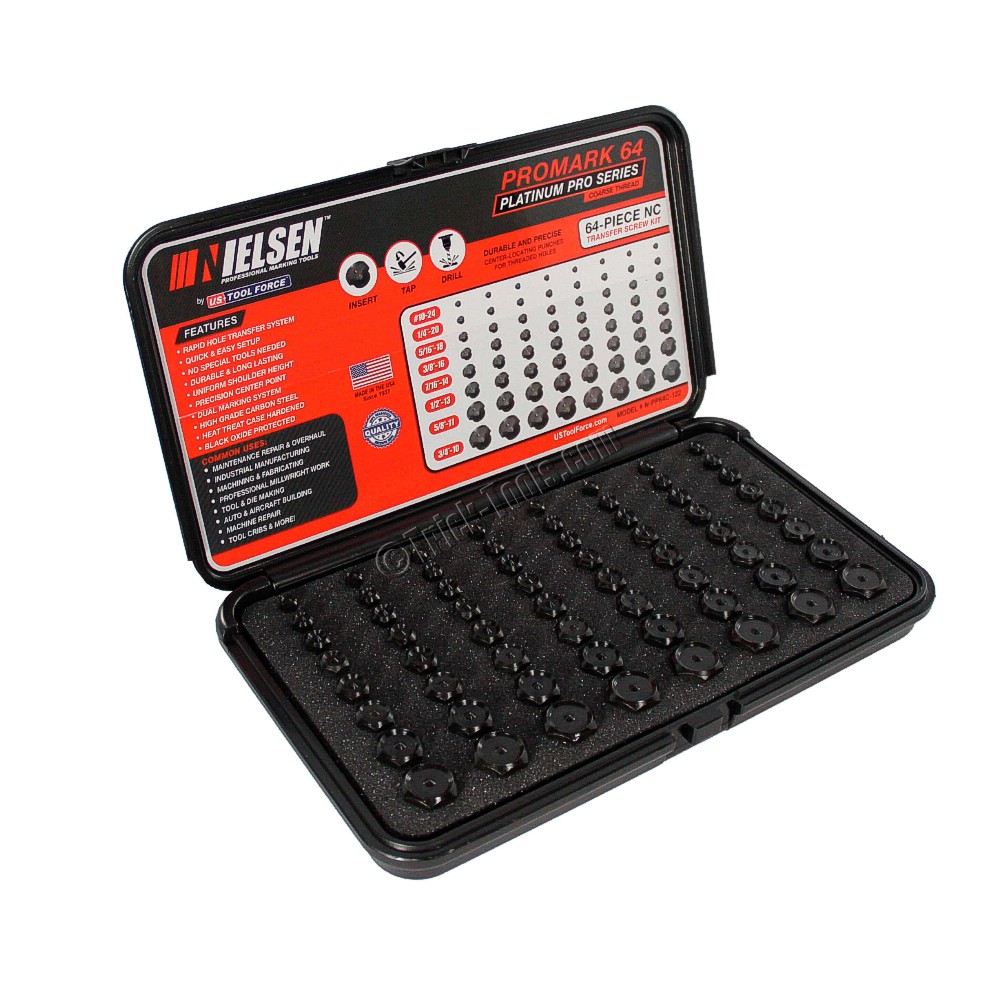 Coarse Thread Nielsen ProMark Transfer Screw Kit, 64 piece